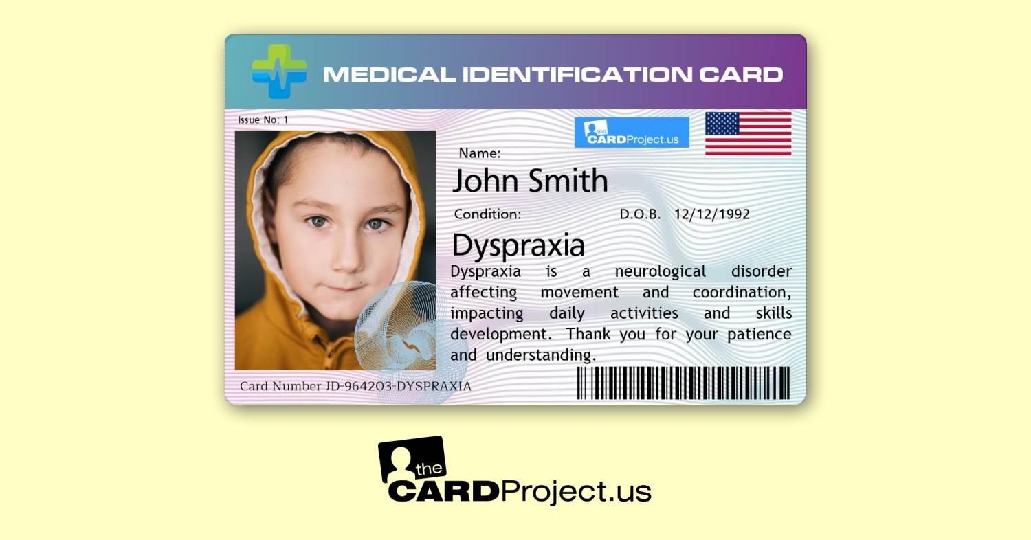 Dyspraxia Premium Medical Card (FRONT)